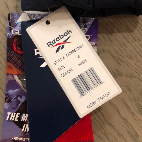 NWT Reebok Navy Boys Puffer Hooded Jacket Size 4 - Picture 4 of 7